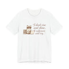 Coffee Racoon Tee — "I don't rise and shine... I caffeinate and try" Graphic T-Shirt