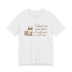 Coffee Racoon Tee — "I don't rise and shine... I caffeinate and try" Graphic T-Shirt