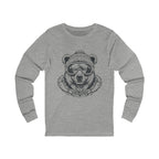 Bear with Goggles Long Sleeve Tee — Cozy Graphic Animal Shirt for Outdoorsy Lovers