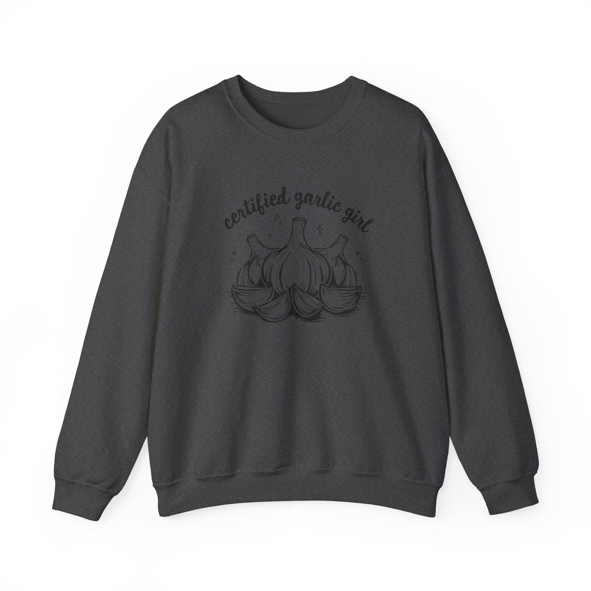 Garlic Crewneck Sweatshirt – "Certified Garlic Girl" Cozy Kitchen Lover Sweatshirt