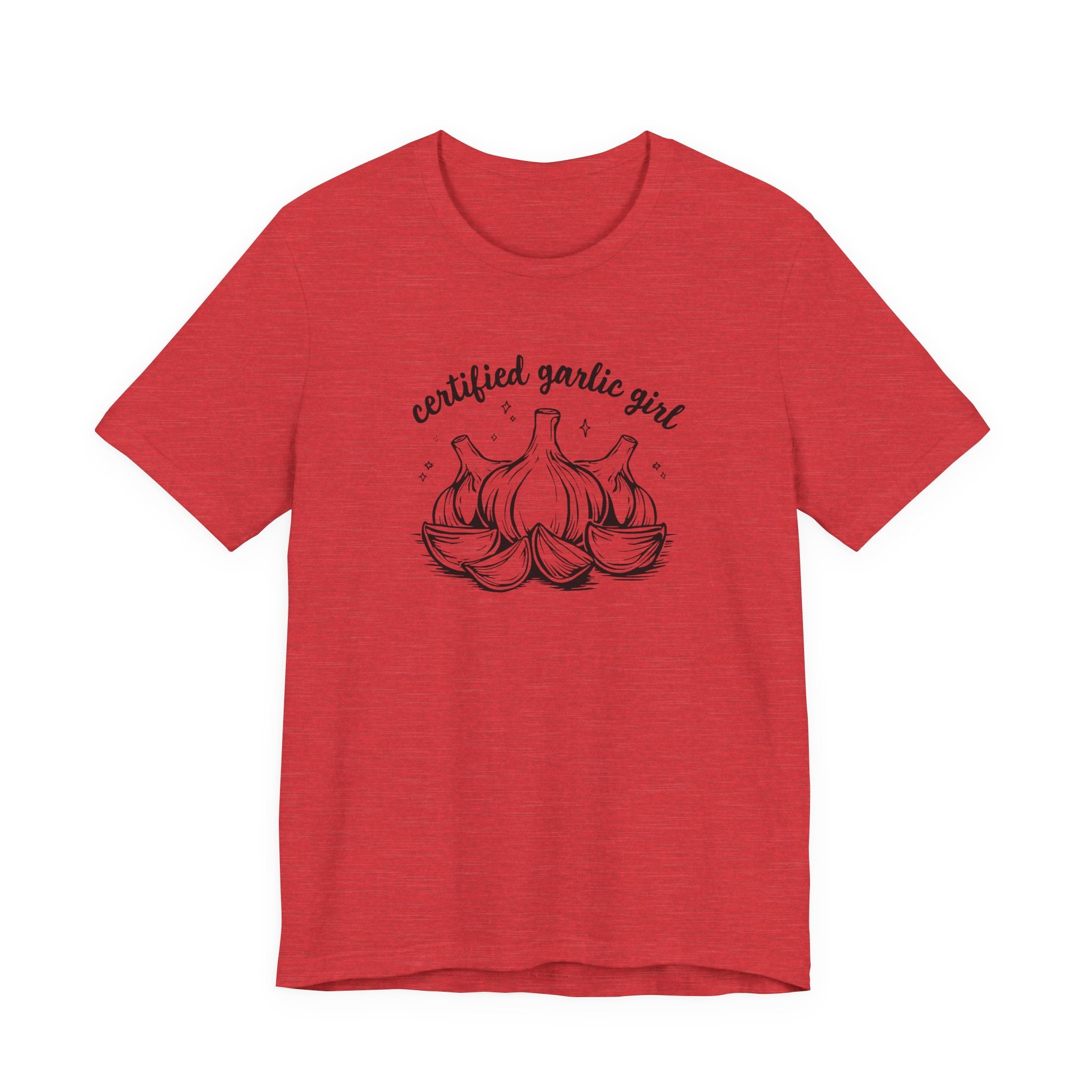 Certified Garlic Girl T‑Shirt — Cute Garlic Illustration Tee for Foodies & Gardeners