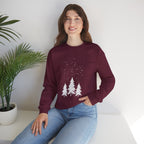 Winter Pines Crewneck Sweatshirt — Snowy Forest Holiday Sweatshirt