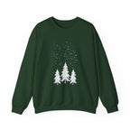 Winter Pines Crewneck Sweatshirt — Snowy Forest Holiday Sweatshirt
