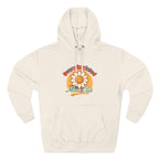 Retro "Moms Club" Fleece Hoodie — Sunshine Flower Graphic