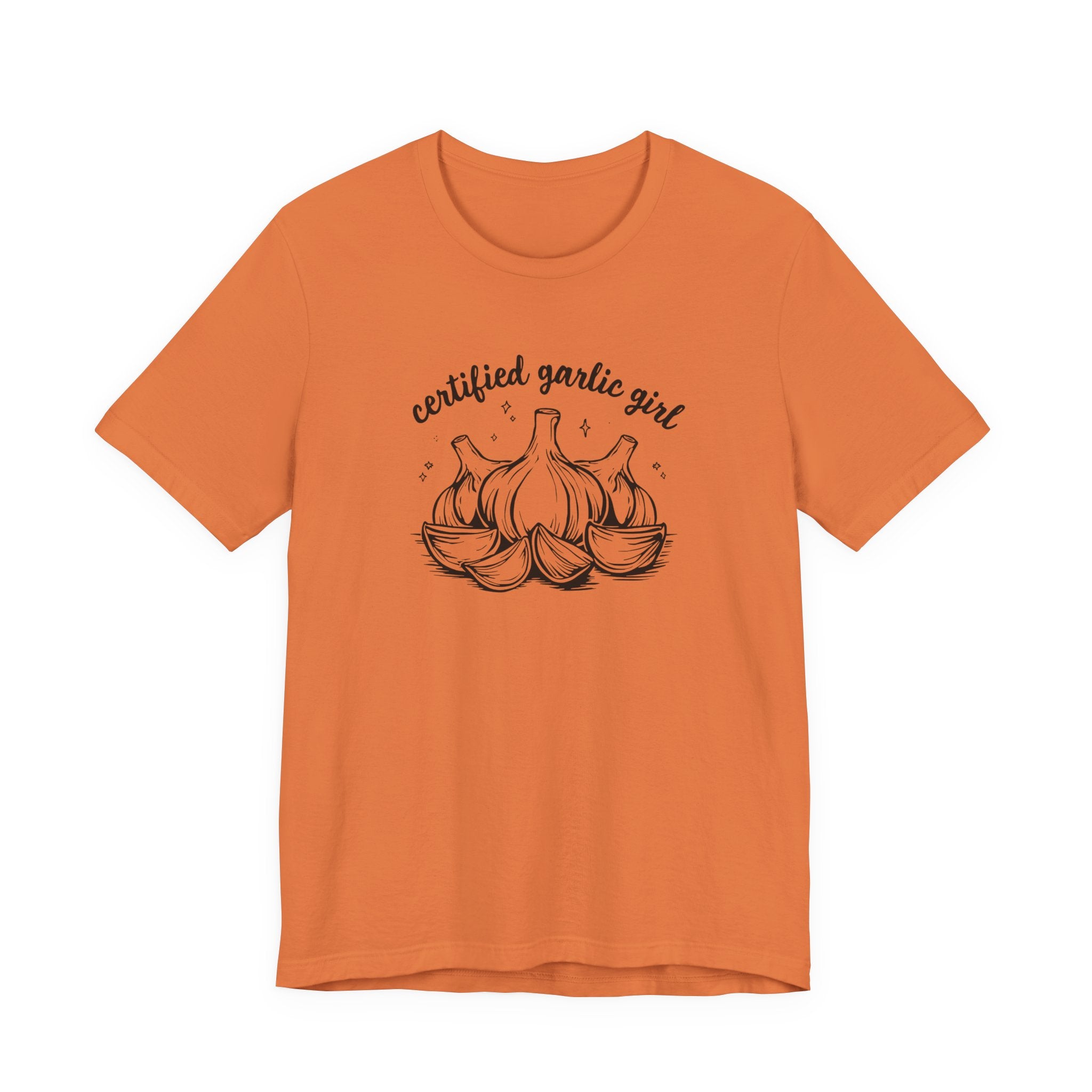 Certified Garlic Girl T‑Shirt — Cute Garlic Illustration Tee for Foodies & Gardeners