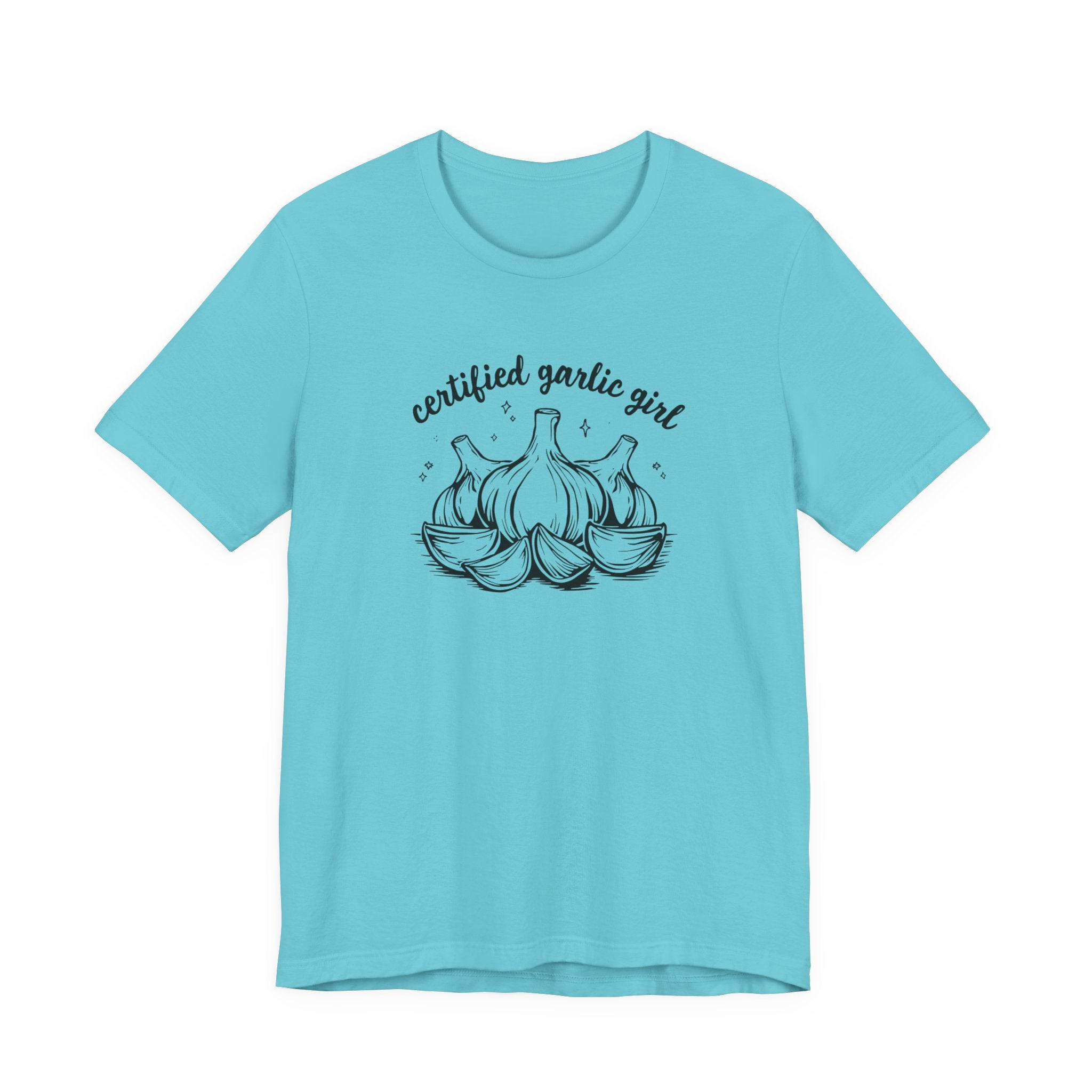Certified Garlic Girl T‑Shirt — Cute Garlic Illustration Tee for Foodies & Gardeners