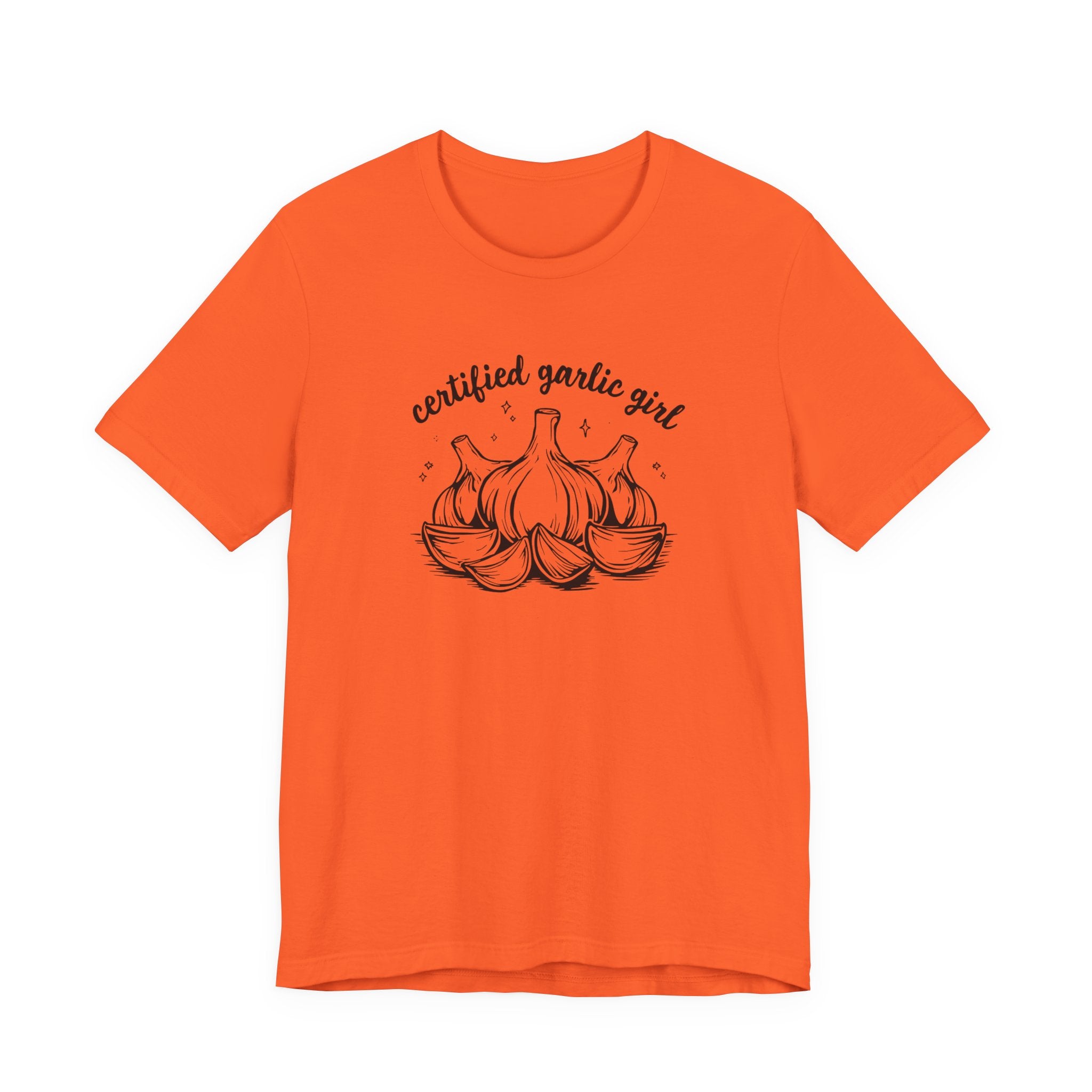 Certified Garlic Girl T‑Shirt — Cute Garlic Illustration Tee for Foodies & Gardeners