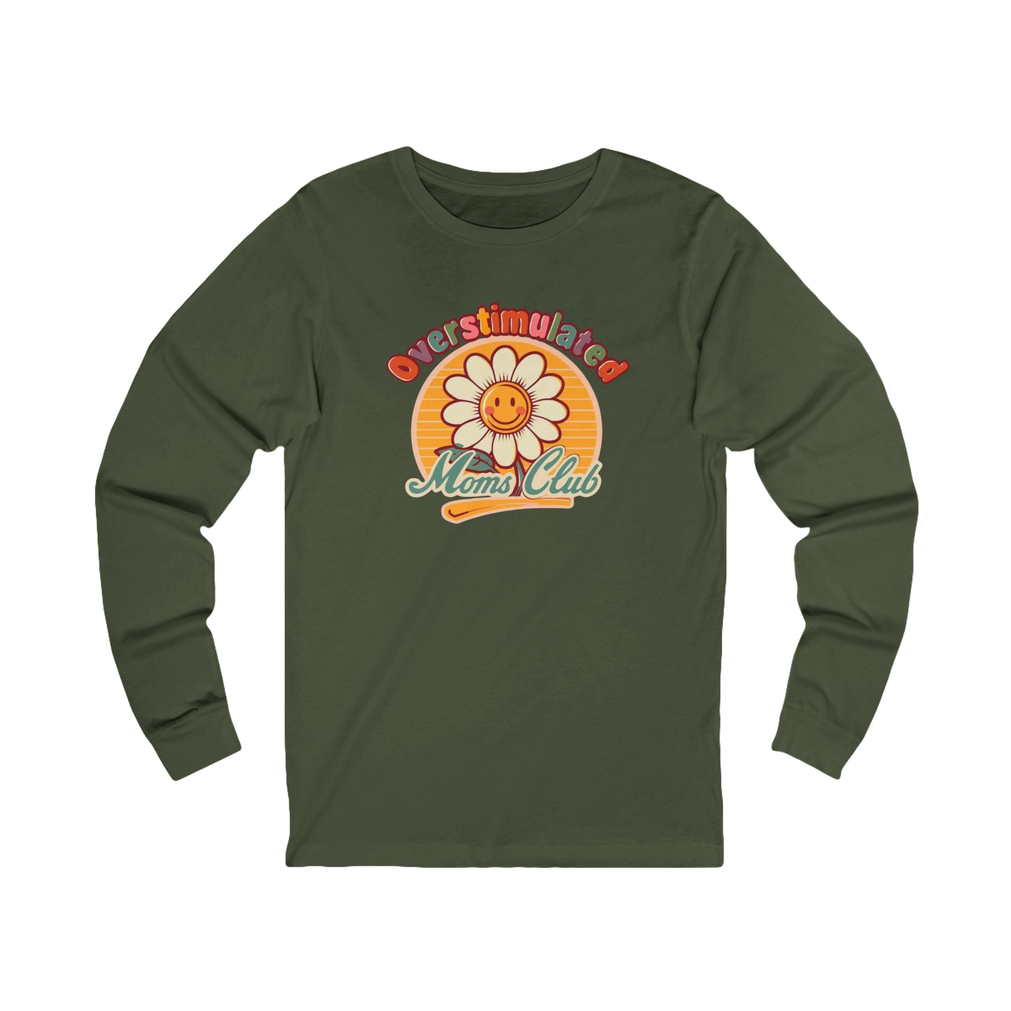 Retro Daisy "Mama Club" Long Sleeve Tee – Vintage Flower Mom Shirt