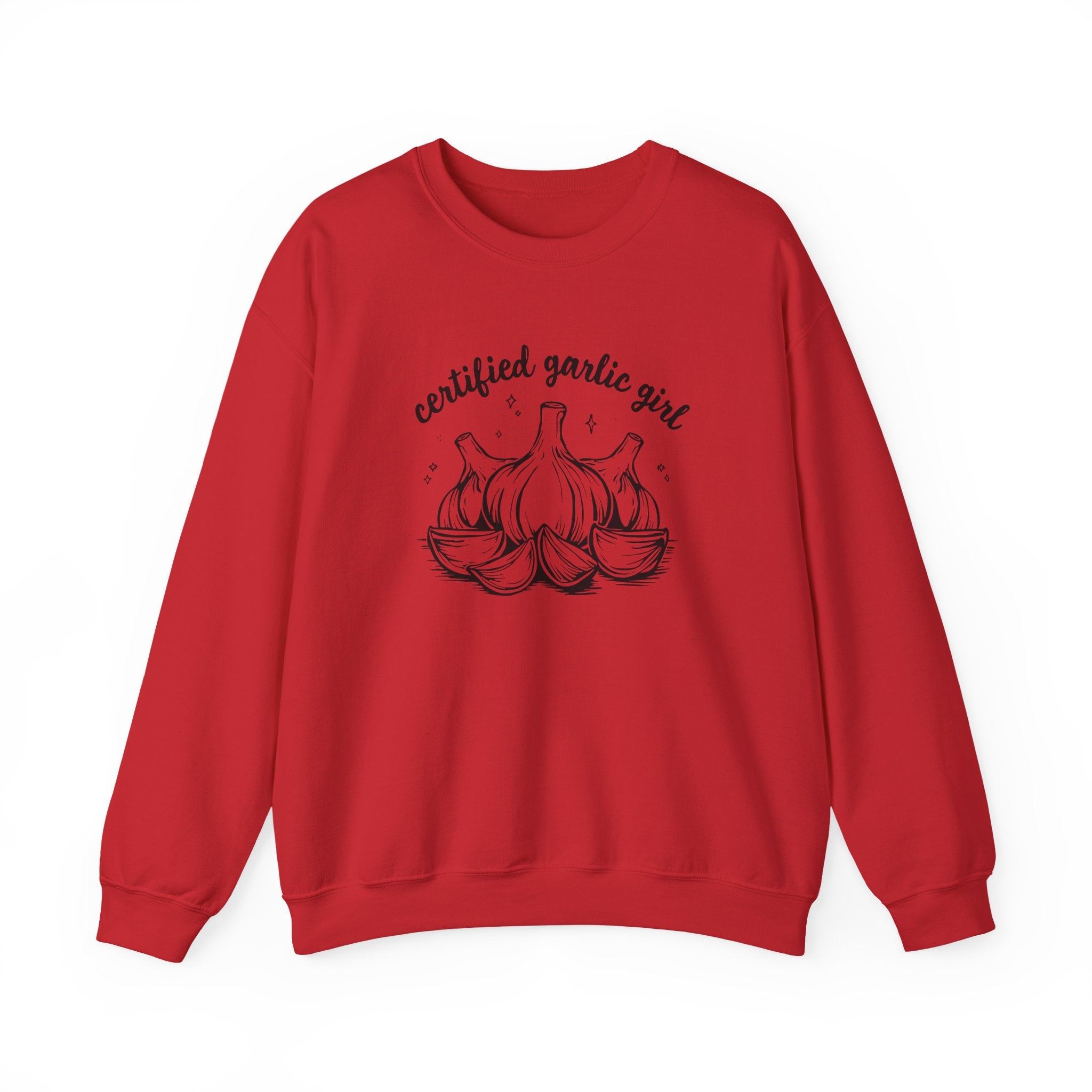 Garlic Crewneck Sweatshirt – "Certified Garlic Girl" Cozy Kitchen Lover Sweatshirt