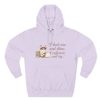 Cozy Raccoon Coffee Hoodie — "I don't rise and shine... I caffeinate and try" Fleece Pullover