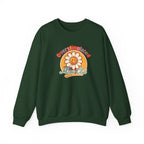 Oversaturated Moms Club Crewneck Sweatshirt — Retro Smiley Daisy Mom Gift