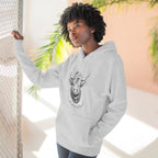 Highland Cow Sketch Hoodie - Detailed Bull Head Graphic Fleece Pullover