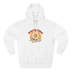 Retro "Moms Club" Fleece Hoodie — Sunshine Flower Graphic