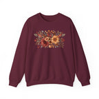 Fall Floral Crewneck Sweatshirt — Rust Sunflower Bouquet