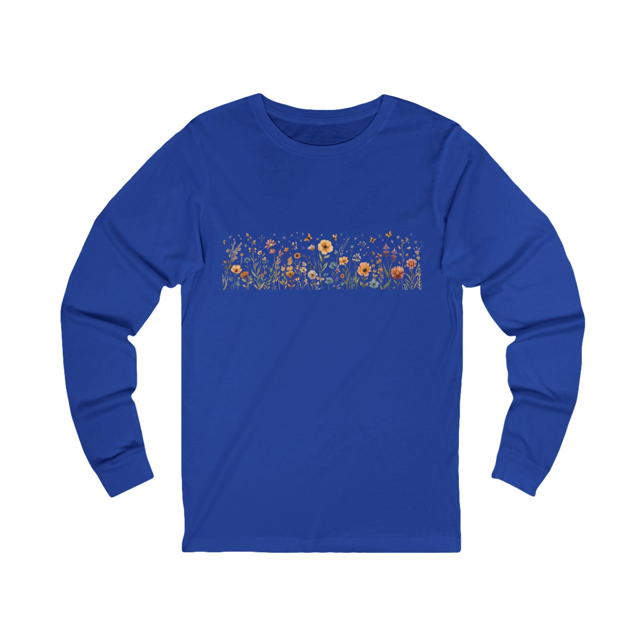 Long Sleeve Tee — Delicate Wildflower Field Graphic