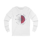 Compass Rose Floral Long Sleeve Tee — "Dream. Explore. Discover." Travel Shirt