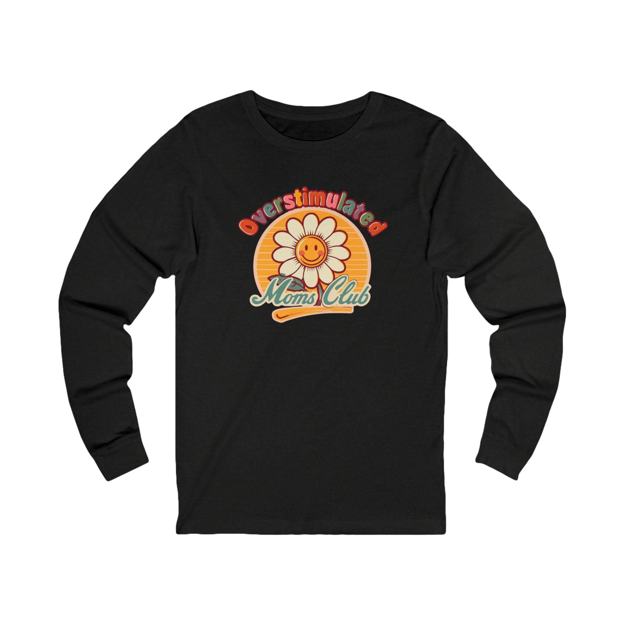 Retro Daisy "Mama Club" Long Sleeve Tee – Vintage Flower Mom Shirt