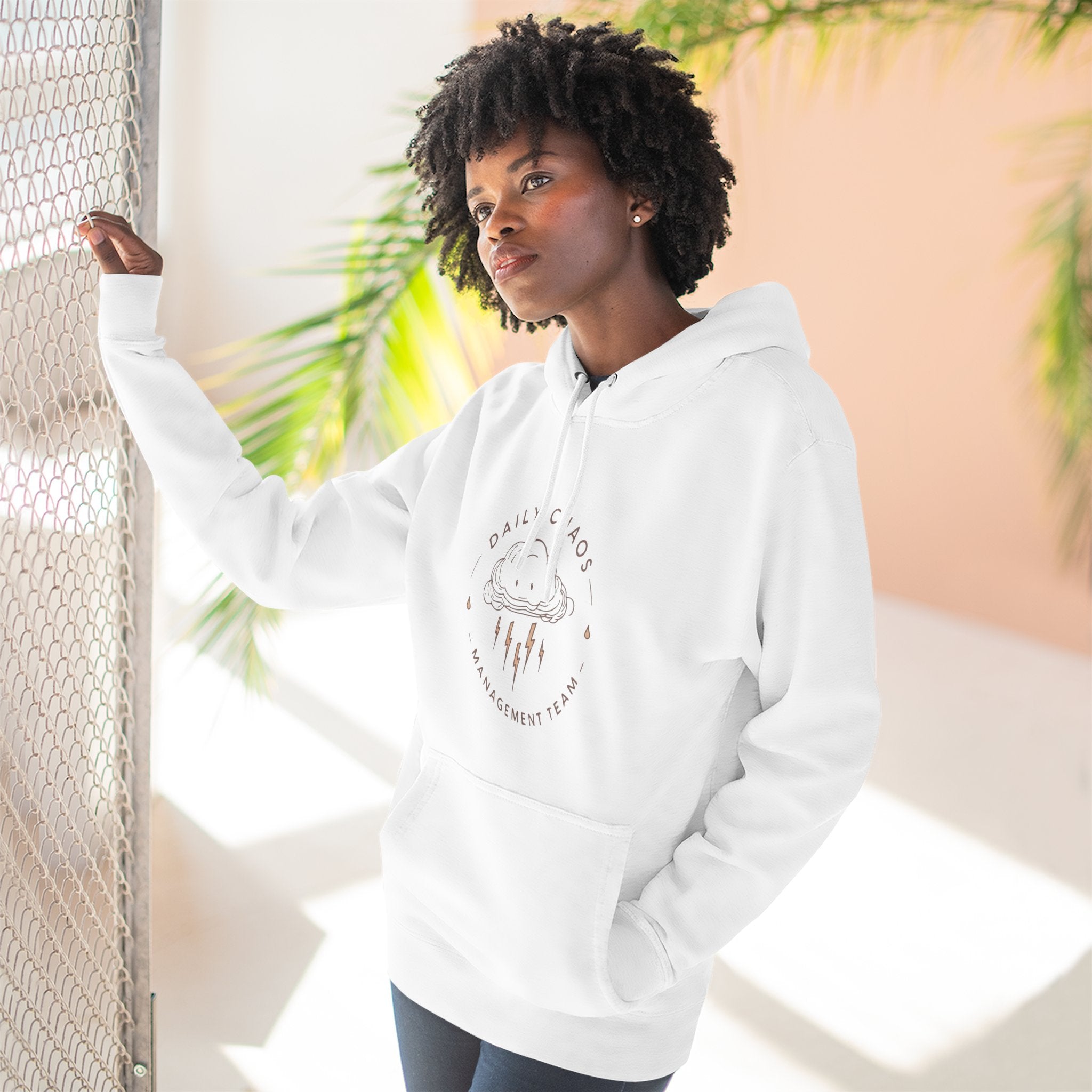 Daily Chaos Raincloud Hoodie — Cute Pastel Cloud Graphic Pullover