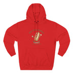 Hot Dog Energy Hoodie — Funny Cartoon Hotdog "Living My Best Bite" Pullover