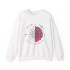 Compass Flower Crewneck Sweatshirt — "Dream, Explore, Discover" Graphic