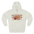 Autumn Floral Hoodie — Cozy Fall Sunflower & Mum Fleece Pullover