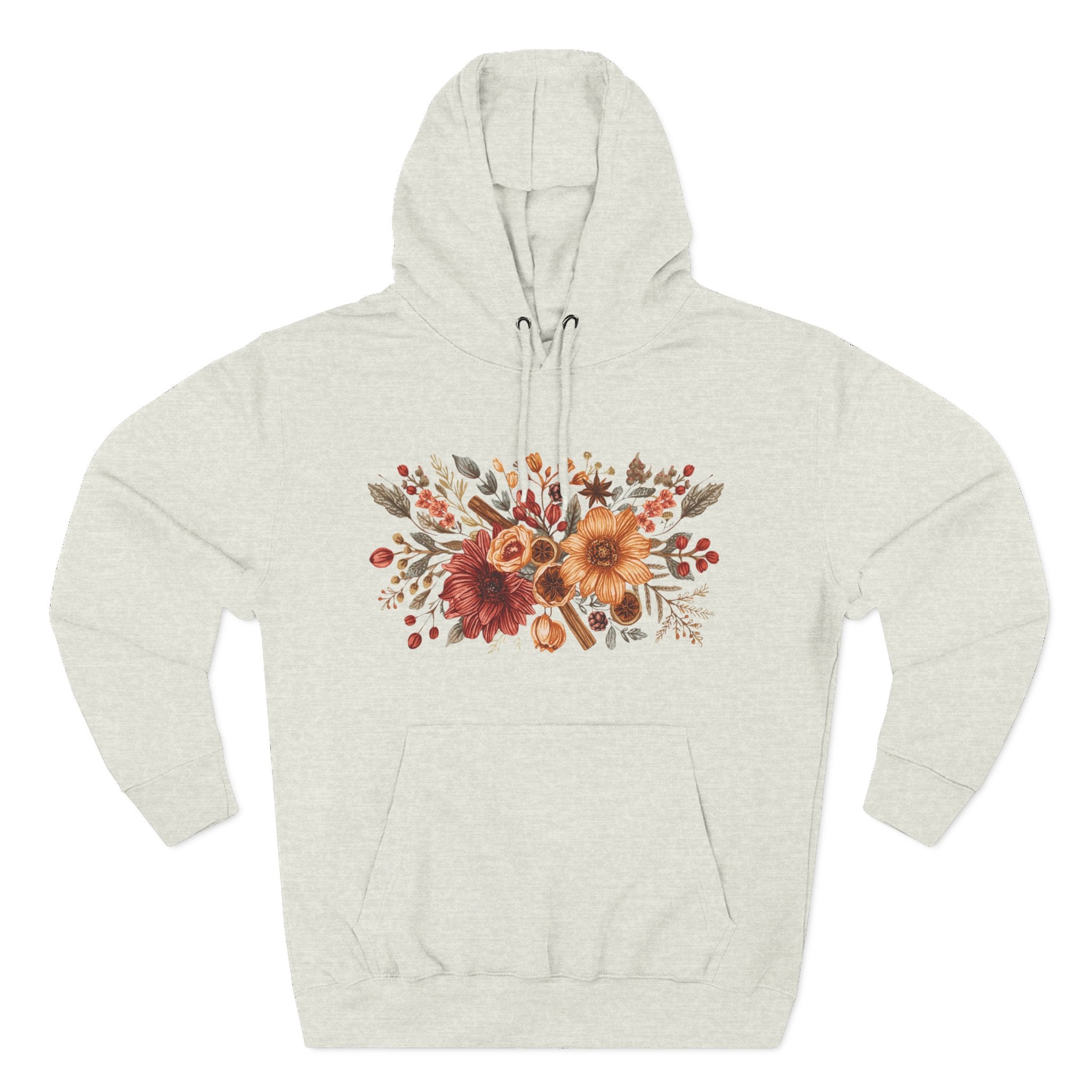 Autumn Floral Hoodie — Cozy Fall Sunflower & Mum Fleece Pullover