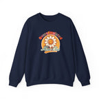 Oversaturated Moms Club Crewneck Sweatshirt — Retro Smiley Daisy Mom Gift