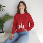 Winter Pines Crewneck Sweatshirt — Snowy Forest Holiday Sweatshirt