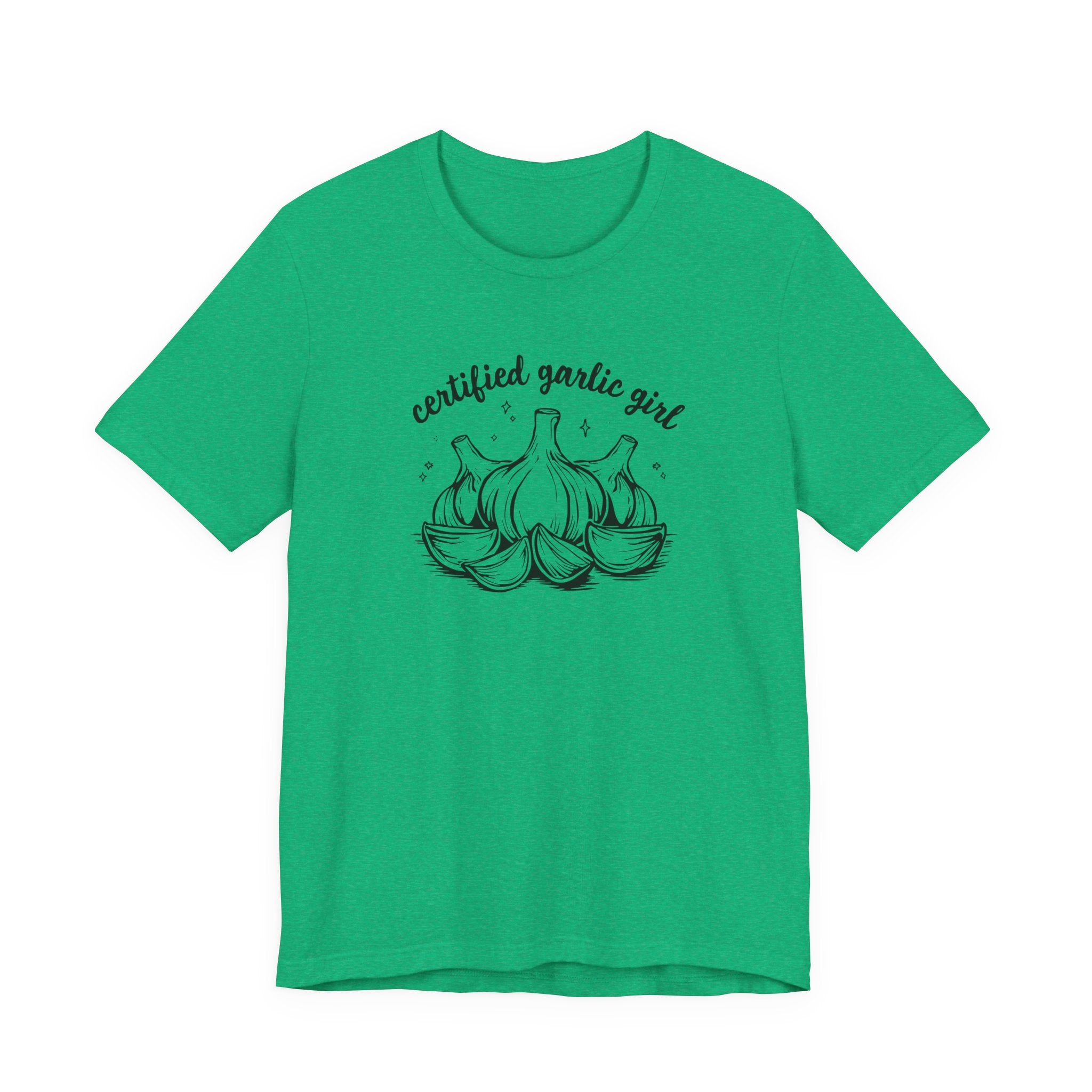 Certified Garlic Girl T‑Shirt — Cute Garlic Illustration Tee for Foodies & Gardeners