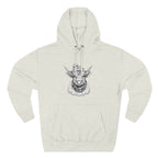 Highland Cow Sketch Hoodie - Detailed Bull Head Graphic Fleece Pullover
