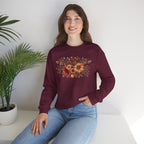 Fall Floral Crewneck Sweatshirt — Rust Sunflower Bouquet