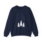 Winter Pines Crewneck Sweatshirt — Snowy Forest Holiday Sweatshirt