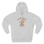 Hot Dog Energy Hoodie — Funny Cartoon Hotdog "Living My Best Bite" Pullover