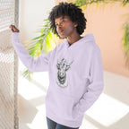 Highland Cow Sketch Hoodie - Detailed Bull Head Graphic Fleece Pullover