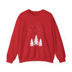 Winter Pines Crewneck Sweatshirt — Snowy Forest Holiday Sweatshirt