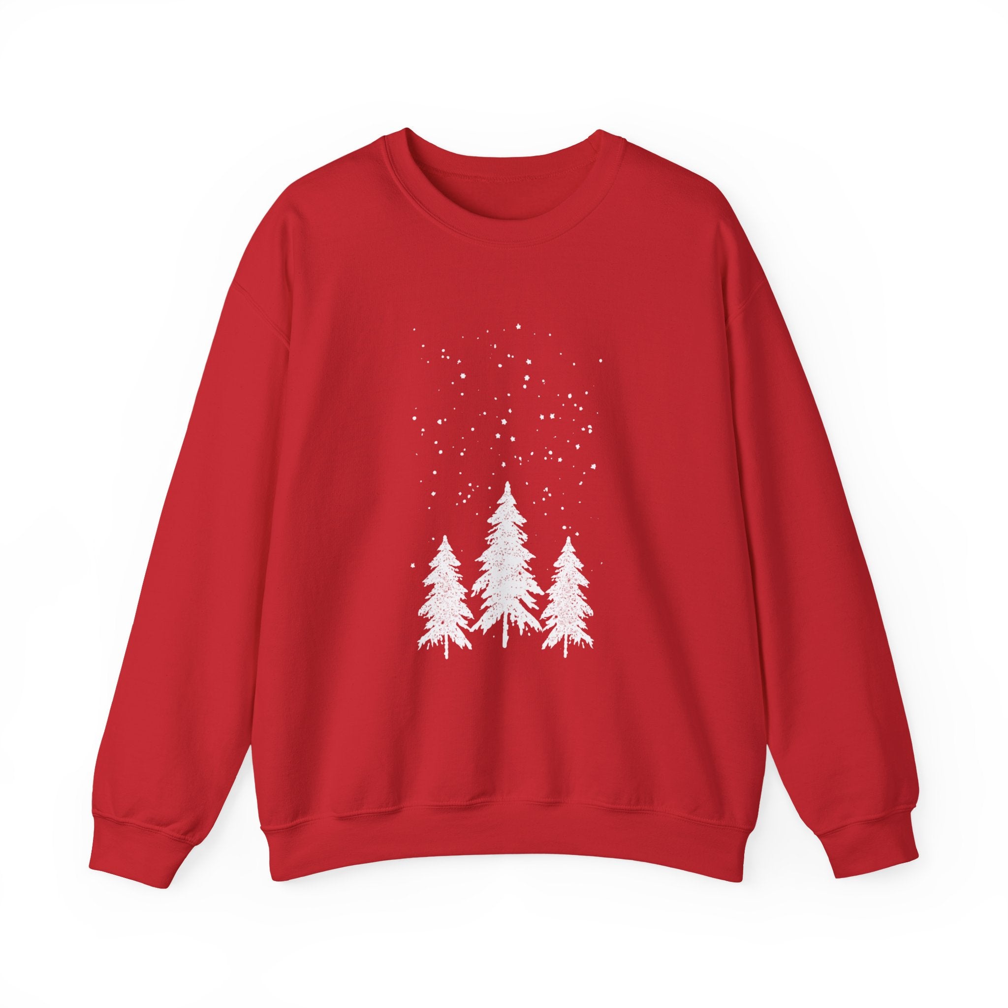 Winter Pines Crewneck Sweatshirt — Snowy Forest Holiday Sweatshirt