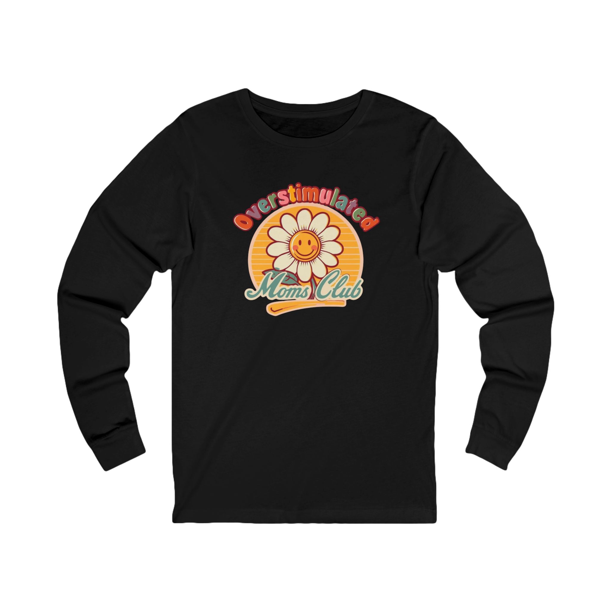 Retro Daisy "Mama Club" Long Sleeve Tee – Vintage Flower Mom Shirt