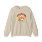 Oversaturated Moms Club Crewneck Sweatshirt — Retro Smiley Daisy Mom Gift