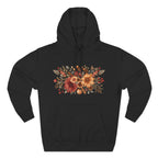 Autumn Floral Hoodie — Cozy Fall Sunflower & Mum Fleece Pullover