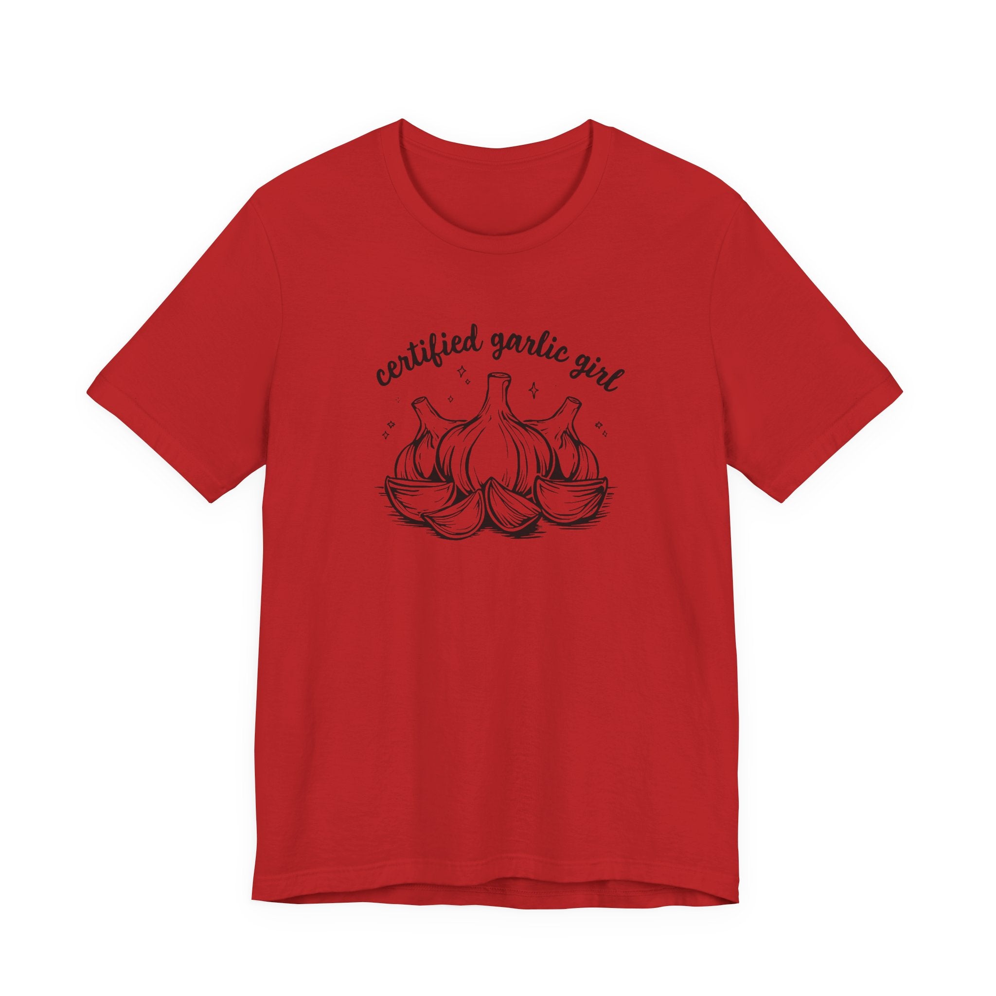 Certified Garlic Girl T‑Shirt — Cute Garlic Illustration Tee for Foodies & Gardeners