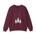 Winter Pines Crewneck Sweatshirt — Snowy Forest Holiday Sweatshirt