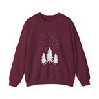 Winter Pines Crewneck Sweatshirt — Snowy Forest Holiday Sweatshirt