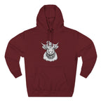 Highland Cow Sketch Hoodie - Detailed Bull Head Graphic Fleece Pullover