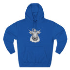 Highland Cow Sketch Hoodie - Detailed Bull Head Graphic Fleece Pullover