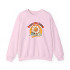 Oversaturated Moms Club Crewneck Sweatshirt — Retro Smiley Daisy Mom Gift