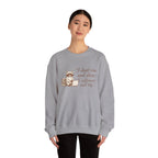 Cozy Raccoon Coffee Sweatshirt — "I don't rise and shine... I caffeinate and try" Crewneck