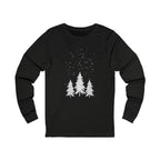Winter Pines Long Sleeve Tee — Snowy Tree Graphic Shirt