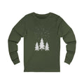 Winter Pines Long Sleeve Tee — Snowy Tree Graphic Shirt