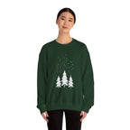 Winter Pines Crewneck Sweatshirt — Snowy Forest Holiday Sweatshirt