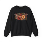 Fall Floral Crewneck Sweatshirt — Rust Sunflower Bouquet